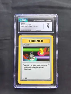 Pokemon Cards: Base Set 1st Edition Common: Switch 95/102 CGC 9 - Image 1