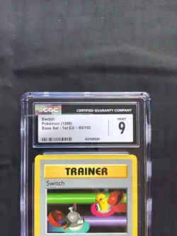 Pokemon Cards: Base Set 1st Edition Common: Switch 95/102 CGC 9 - Image 3