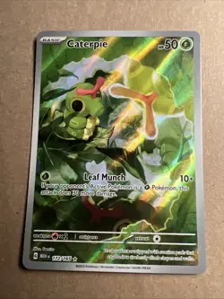 Pokemon TCG Caterpie Scarlet & Violet Holo Illustration Card 172/165 - Image 1