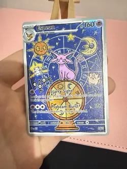 Espeon Astrology Pokemon Card TCG DISPLAY ART CARD With Jirachi Unown Lunatone - Image 2