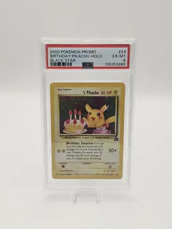 2000 Pokemon Birthday Pikachu Black Star Promo #24 Holo PSA 6 EX-MT - Image 1