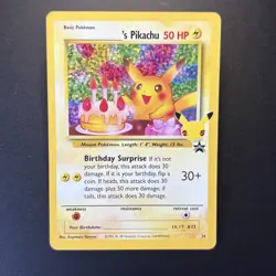 Pokemon Celebrations 25th Anniversary Birthday Pikachu #24 Black Star Promo NM - Image 1