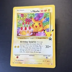 Pokemon Celebrations 25th Anniversary Birthday Pikachu #24 Black Star Promo NM - Image 2