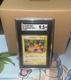 Pikachu (Birthday Pikachu) (2021) Japanese 25th Anniversary Promo SGC 9.5 - Image 1