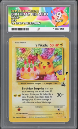 Birthday Pikachu 24 celebrations 25th Holo 2021 Ace 9 - Image 1