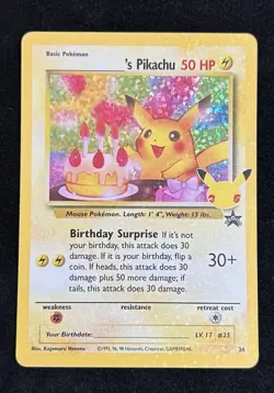 Pokemon Birthday Pikachu #24 Celebrations 25th Anniversary English NM/Mint - Image 2
