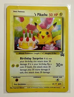 Wizards of the Coast Birthday Pikachu 24/53 Wotc Promo Holo Eng 50 HP 2000 - Image 1