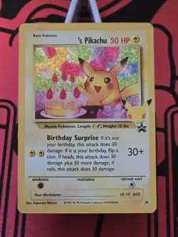 Birthday Pikachu | Celebrations Classic Set | 24 | Black Star Promo | Pokemon - Image 1