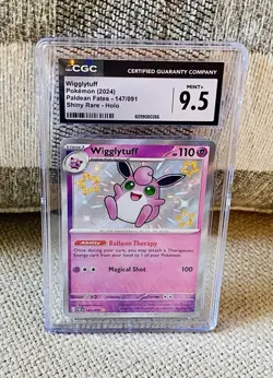 Pokemon Card Wigglytuff #147 Shiny Rare Holo CGC Mint 9 WORLDWIDE SHIP - Image 1
