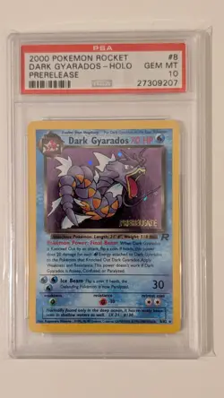 2000 POKEMON ROCKET PRERELEASE #8 DARK GYARADOS-HOLO PSA 10 GEM MINT - Image 3