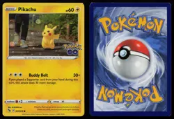 Pikachu (Cosmos Holo) 027/078 Pokemon GO Promo Pokemon NM - Image 3