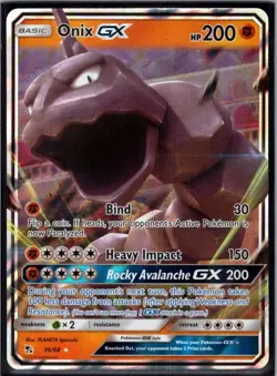 Onix GX 36/68 Holo GX Rare Hidden Fates Pokemon Near Mint - Image 1