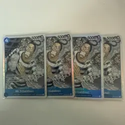 Playset Bandai One Piece TCG Mr.3 (Galdino) OP16-056 EN Blue Foil x4 - Image 1