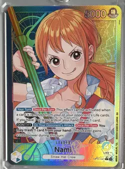 Bandai One Piece CCG Nami Leader OP11-041 A Fist of Divine Speed SP Holo AA - Image 1