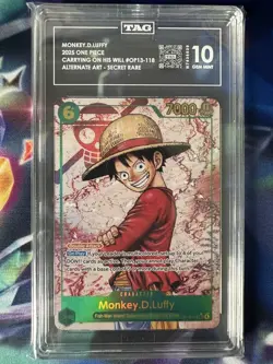 TAG 10 2025 One Piece Carrying On His Will #OP13-118 Monkey.D.Luffy SEC Alt Art - Image 1