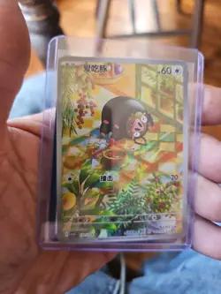 Pokemon TCG Lechonk Holo Card Illustration Rare Chinese Obsidian Flames - Image 1