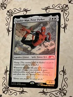 MTG Spider Man Peter Parker Foil Marvels #0003 Promo Card “Near Mint” - Image 2