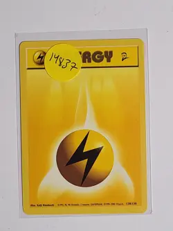 Lighting Energy 128/130 Base Set 2 Pokemon Card 2000 NM-Mint Never Played - Image 1