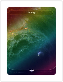 1x Swamp, Borderless Art Galaxy Foil 493 - Planet Art, Unfinity, Magic MTG NM - Image 1