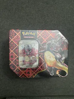 Pokemon TCG Scarlet & Violet Paldean Fates Shiny Charizard ex Tin Sealed 5 Packs - Image 1