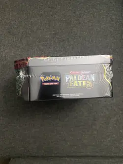 Pokemon TCG Scarlet & Violet Paldean Fates Shiny Charizard ex Tin Sealed 5 Packs - Image 4