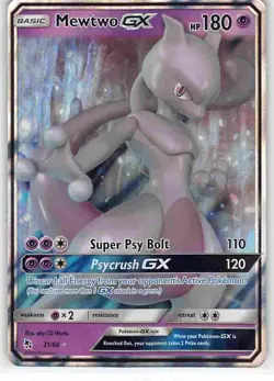 Mewtwo GX 31/68 Holo Rare GX Hidden Fates Pokemon NM - Image 1