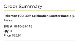 Pokemon TCG 30th Anniversary Celebration Booster Bundles x3 PRESALE CONFIRMED - Image 2