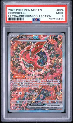 2025 POKEMON MEP EN-ME BLACK STAR PROMO #024 ORICORIO EX PSA 9 - Image 1