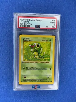 1999 POKEMON GAME 1ST EDITION #45 CATERPIE PSA 9 - Image 1