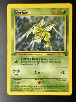 SCYTHER 1st EDITION 1999 Pokemon Jungle Set Non-Holo Card #26/64 - Image 1