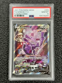 2021 Pokemon SWSH FA/Genesect V Fusion Strike 255/264 PSA 10 Gem Mint - Image 1