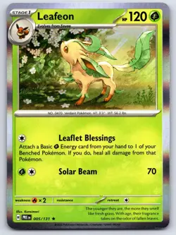 Leafeon 005/131 Pokemon Prismatic Evolutions Holo NM/LP - Image 1