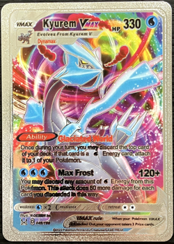 Kyurem Vmax Silver Foil Fan Art Vinyl Collector Pokemon Card Costumed - Image 1