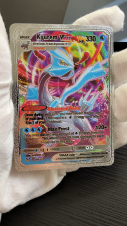 Kyurem Vmax Silver Foil Fan Art Vinyl Collector Pokemon Card Costumed - Image 2