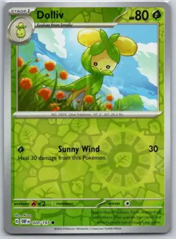Dolliv 020/197 Common Obsidian Flames Pokemon Reverse Holo Near Mint - Image 1