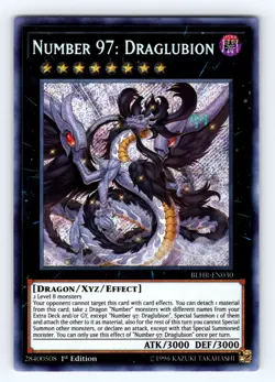 Yugioh Number 97: Draglubion BLHR-EN030 Secret Rare - NM 💎 - Image 1