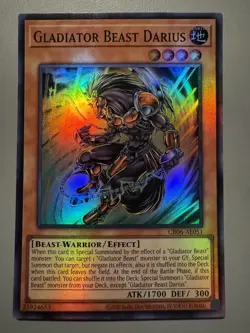 YUGIOH GLADIATOR BEAST DARIUS ASIA ENGLISH EDITION CR06-AE051 SUPER RARE - Image 1
