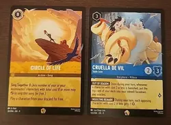 Circle Of Life Non-Foil & Cruella De Vil Legendary 2025 Disney Lorcana Fabled - Image 1