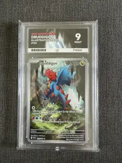Pokemon TCG - Druddigon - White Flare - 151/086 - Illustration Rare -ACE Grade 9 - Image 1