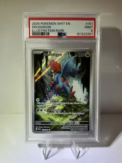 Druddigon 151/086 PSA Mint 9 Illustration Rare Pokemon TCG SV White Flare - Image 1