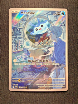 Pokemon TCG Mantyke 189/182 - Illustration Rare - Paradox Rift - NM - Image 2