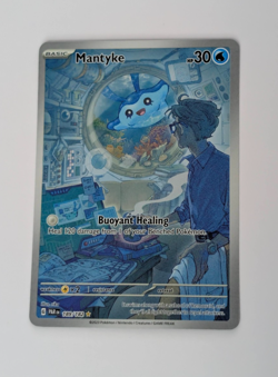 Pokemon TCG Mantyke 189/182 SV04 Paradox Rift Illustration Rare Full Art Holo NM - Image 1