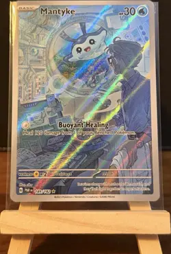 Pokemon TCG Mantyke 189/182 Sv04 Paradox Rift Illustration Rare Full Art Holo NM - Image 1