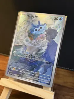 Pokemon TCG Mantyke 189/182 Sv04 Paradox Rift Illustration Rare Full Art Holo NM - Image 2