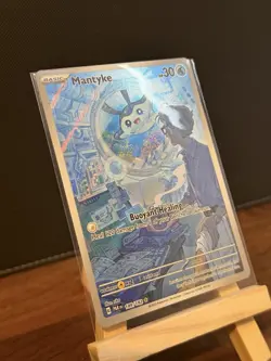 Pokemon TCG Mantyke 189/182 Sv04 Paradox Rift Illustration Rare Full Art Holo NM - Image 3