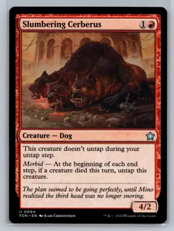 Slumbering Cerberus 94 Foundations FDN Magic: The Gathering UC NM Christensen - Image 1