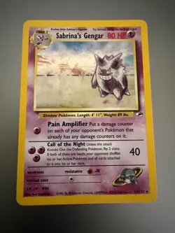 2000 Pokemon Gym Heroes Sabrina's Gengar 14/132 Holo Rare WOTC Unlimited LP - Image 1