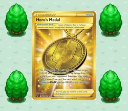 Pokemon - Hero's Medal (Secret) - 201/185 - SWSH04: Vivid Voltage - Holo - Image 1