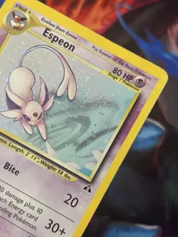 Pokemon TCG Espeon 1/75 Neo Discovery Holo 1st Edition Vintage 2001 Swirl HP - Image 3