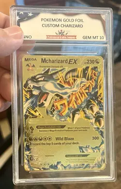 Pokemon Gold Foil Mcharizard EX Mega Charizard Fan Art Card 108/106 230HP PGC 10 - Image 1